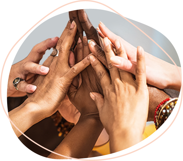 A group of parents joining hands